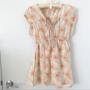 Vintage Free People Printed Cotton Top in Pale Coral Size S